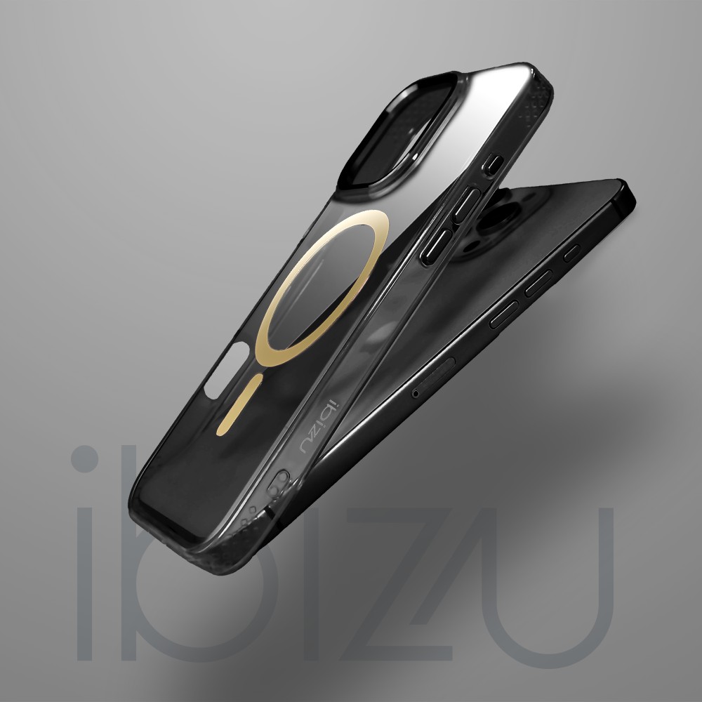 Etui do iPhone 16 Pro Golden Elite, cienkie, ze złotym MagSafe, czarne