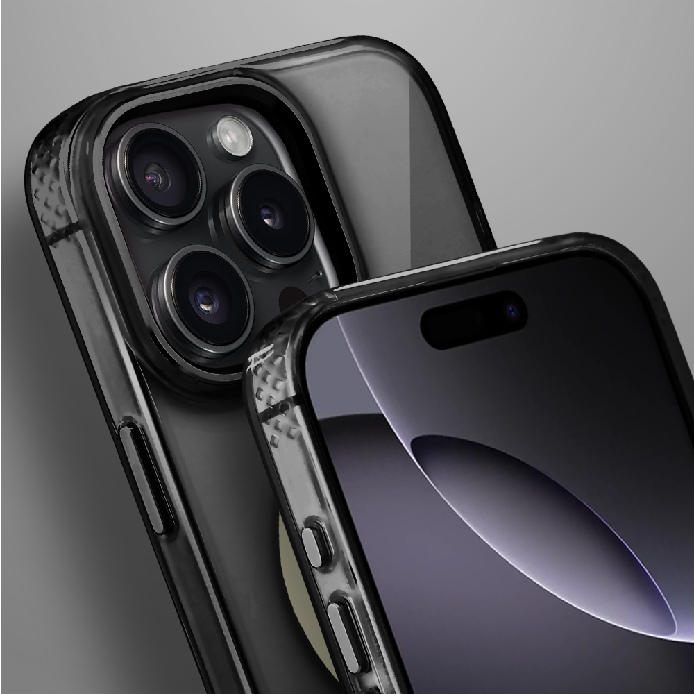 Etui do iPhone 16 Pro Golden Elite, cienkie, ze złotym MagSafe, czarne