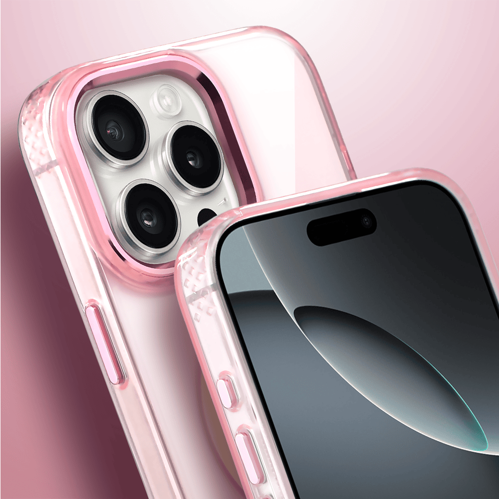 Etui do iPhone 16 Pro Golden Elite, cienkie, ze złotym MagSafe, różowe