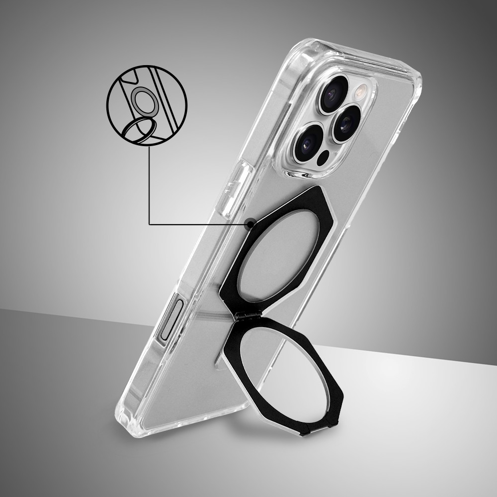 Etui do iPhone 16 Pro Max HexArmor Skin Stand, twarde z podstawką, czarne