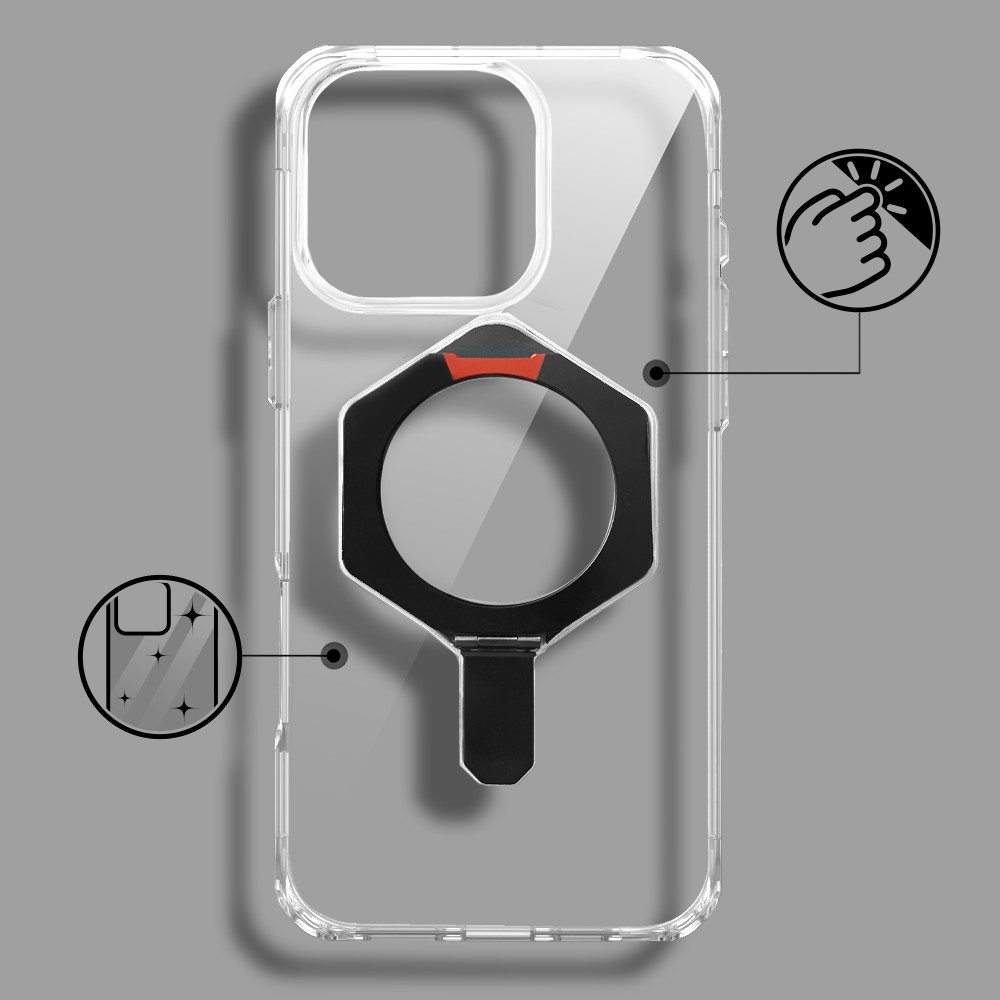 Etui do iPhone 16 Pro Max HexArmor Skin Stand, twarde z podstawką, czarne