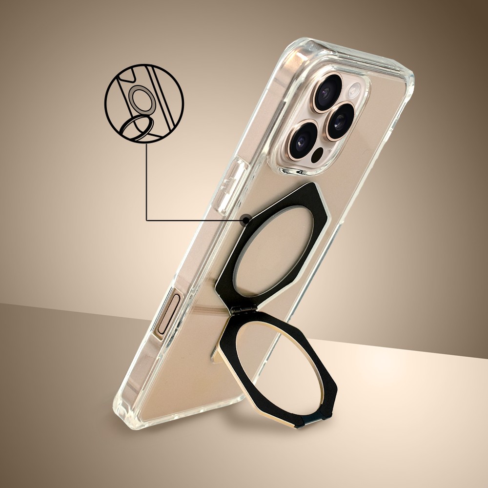 Etui do iPhone 16 Pro Max HexArmor Skin Stand, twarde z podstawką, tytan pustynny