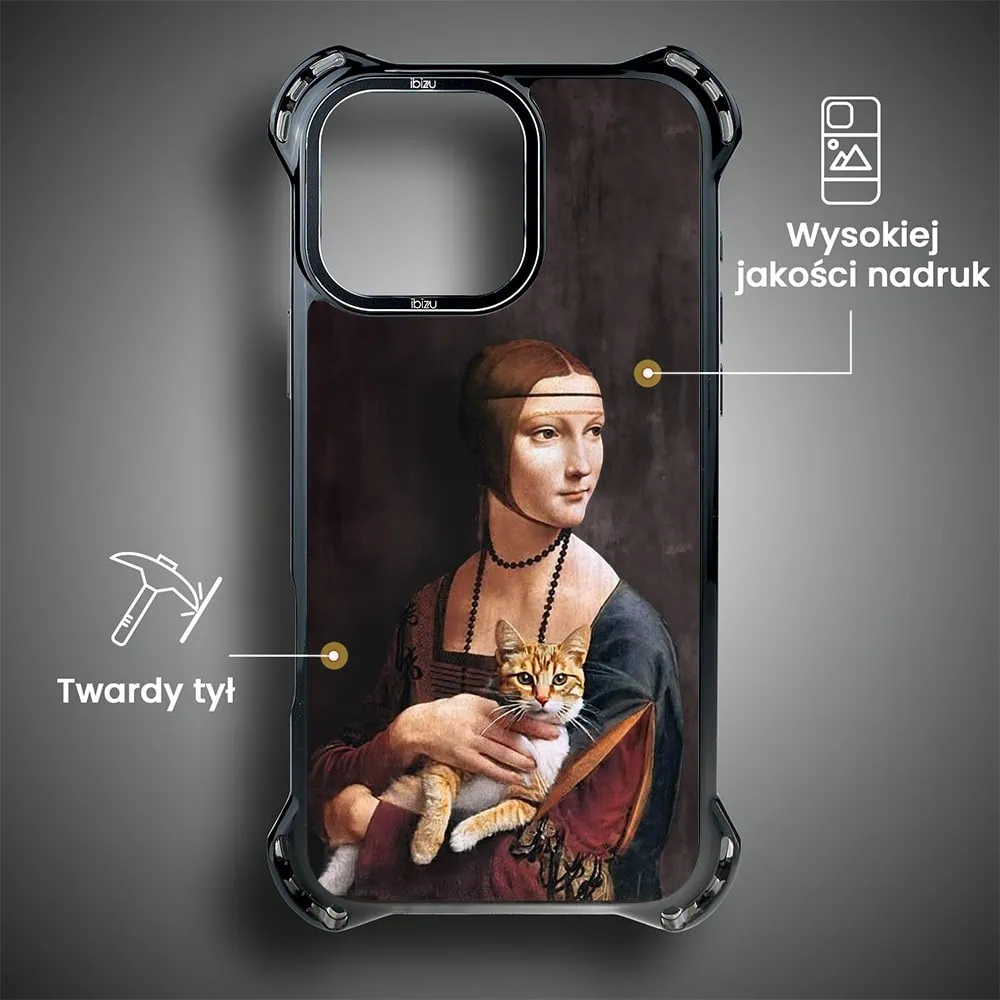 Etui do iPhone 16 Pro, Ibizu DropGuard Ultra z MagSafe, Leonardo Da Vinci, dama z kotem