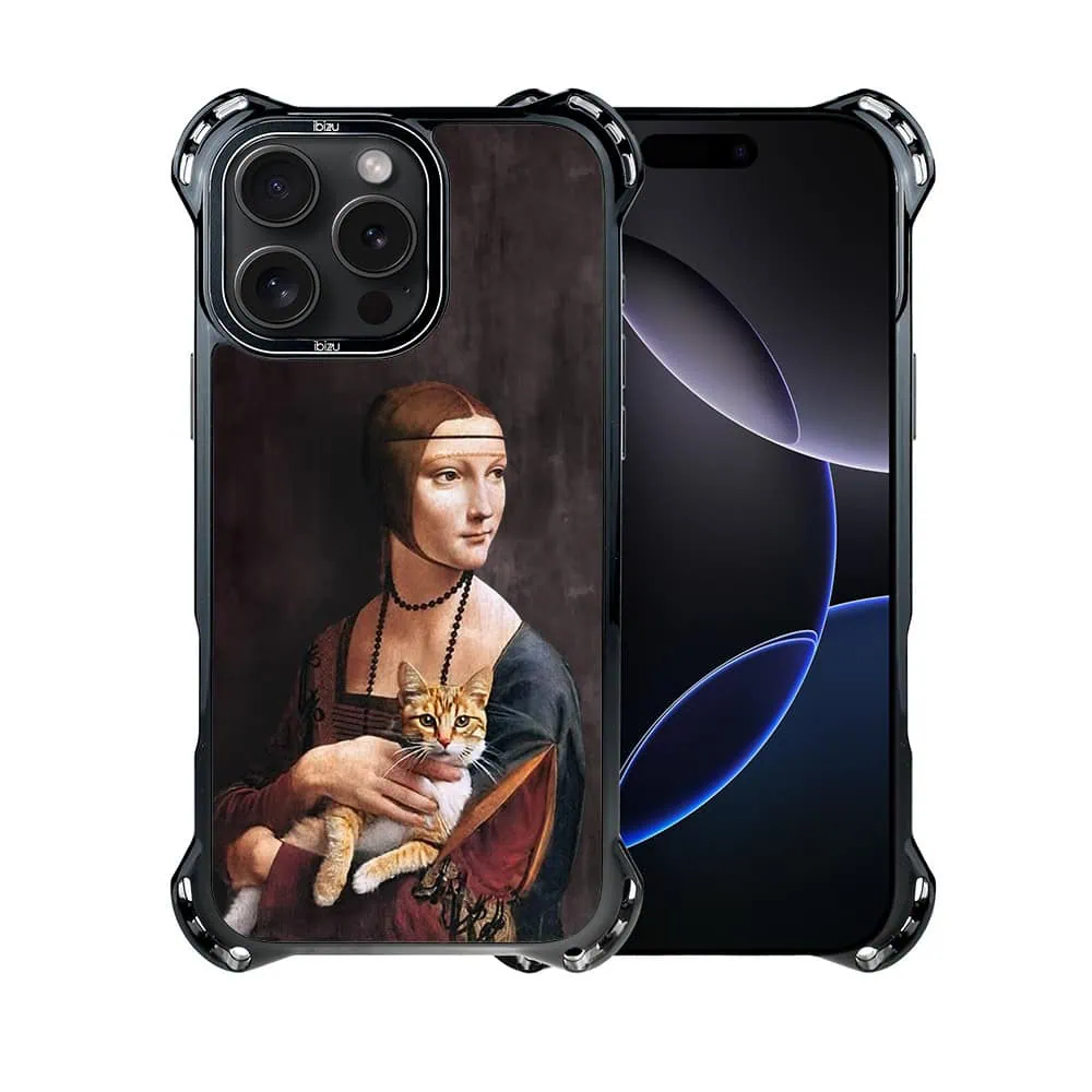 Etui do iPhone 16 Pro, Ibizu DropGuard Ultra z MagSafe, Leonardo Da Vinci, dama z kotem
