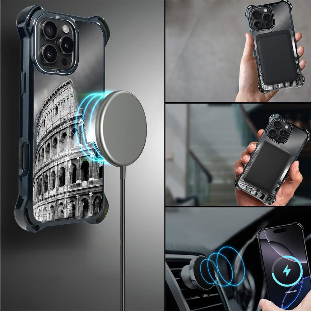 Etui do iPhone 16 Pro, Ibizu DropGuard Ultra z MagSafe, Noir City, Koloseum