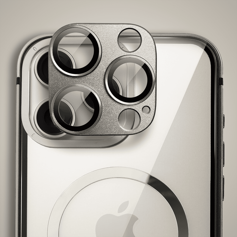 Etui do iPhone 16 Pro Ibizu Elite Skin z MagSafe, krystalicznie czyste z metalową ramką, tytanowe