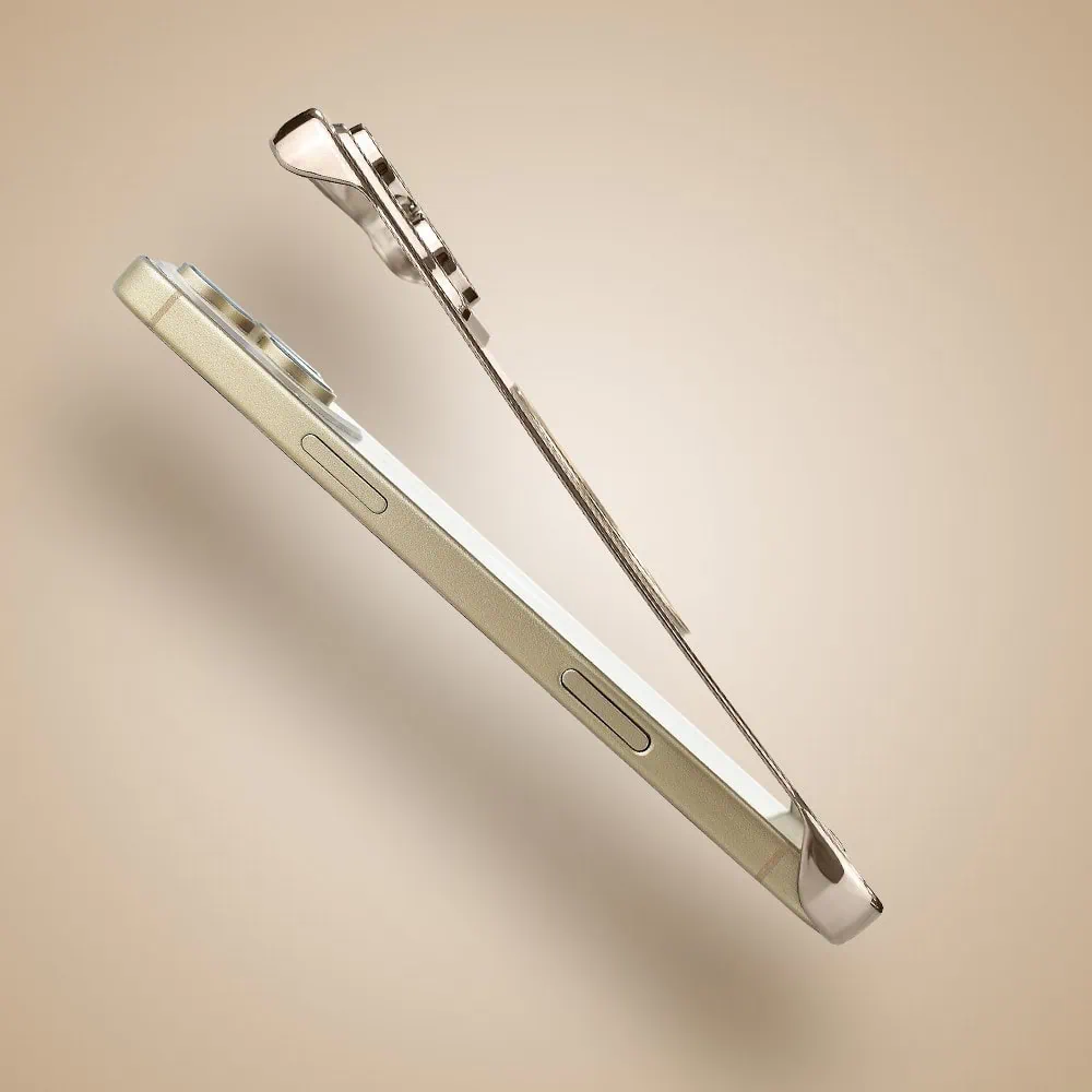 Etui do iPhone 16 Pro Max MagSafe Luxury Protect Lite przeźroczyste, hybrydowa ochrona kamery, tytan pustynny