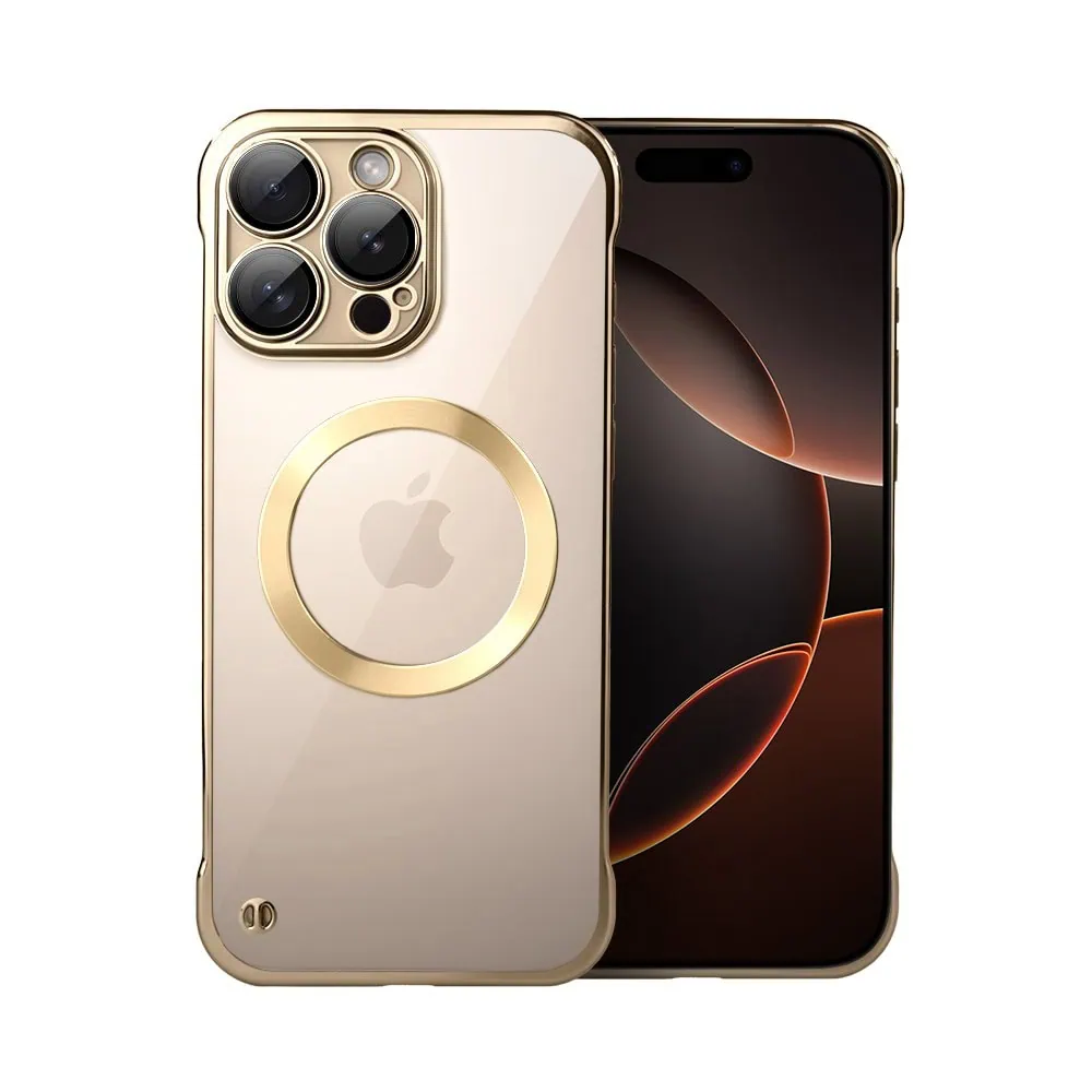 Etui do iPhone 16 Pro Max MagSafe Luxury Protect Lite przeźroczyste, hybrydowa ochrona kamery, tytan pustynny