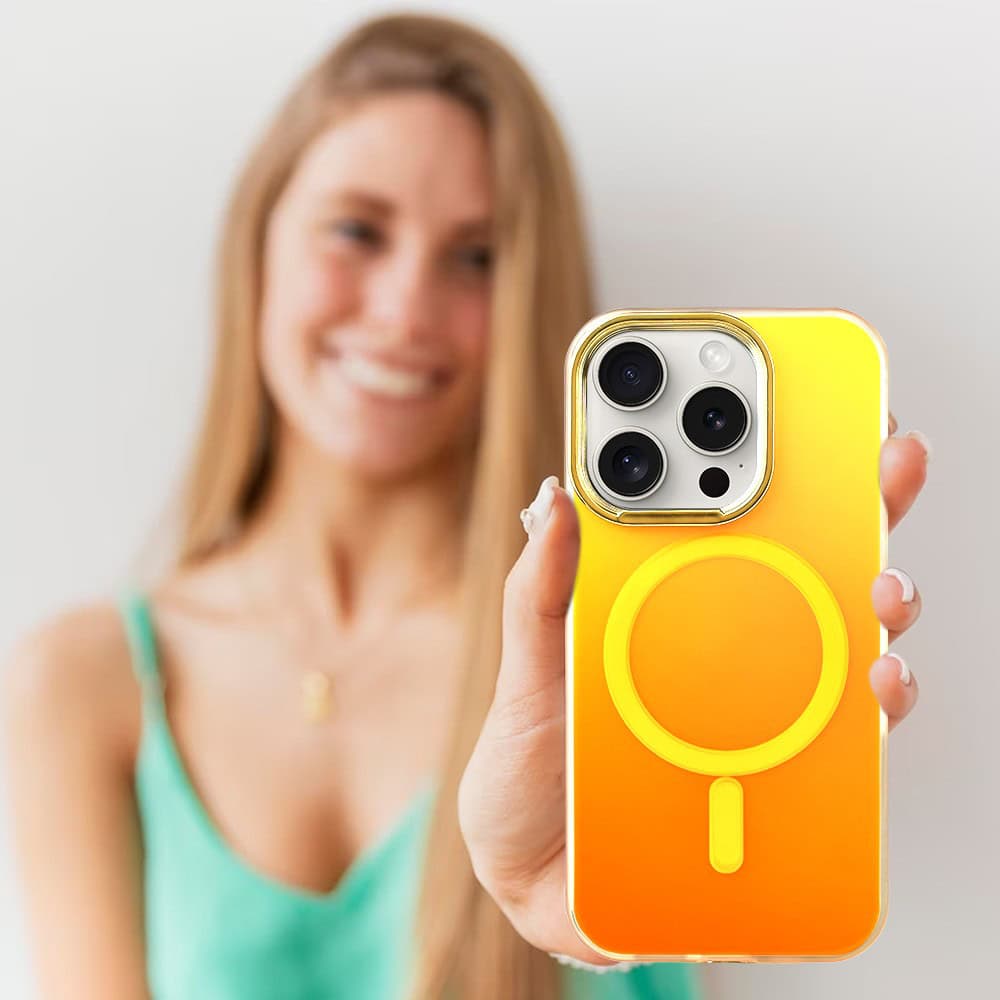 Etui do iPhone 16 Pro Max MagSafe Miami Vibe, głęboki mieniący się kolor, słoneczna poświata i złote akcenty (OUTLET)