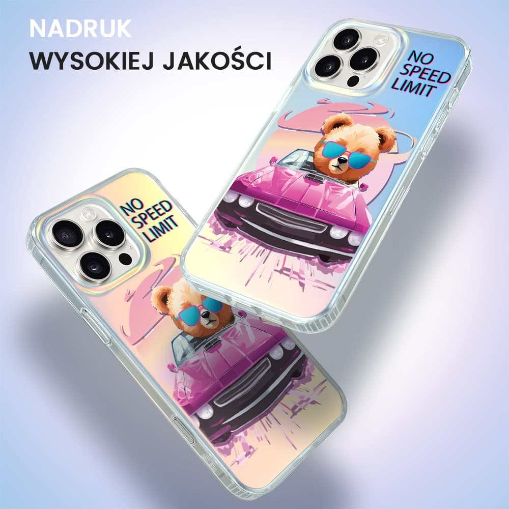 Etui do iPhone 16 Pro Max MagSafe Bear With Me, Pink Car, różowy samochód, zmieniające kolor