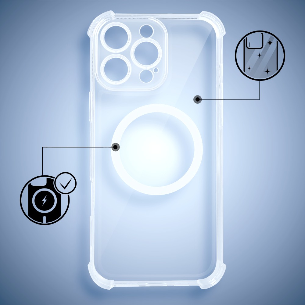 Etui do iPhone 16 Pro Magsafe Luxury Anti-Shock Lens Protect, przeźroczyste