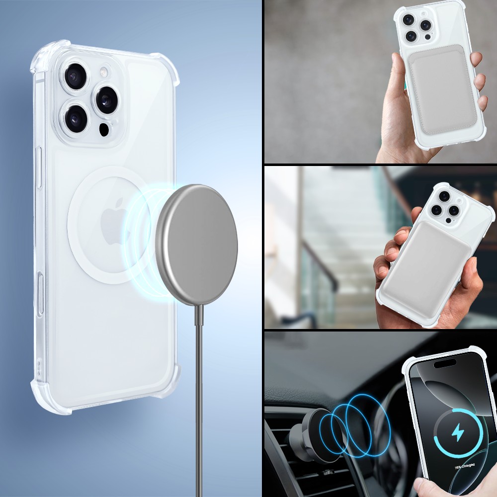 Etui do iPhone 16 Pro Magsafe Luxury Anti-Shock Lens Protect, przeźroczyste