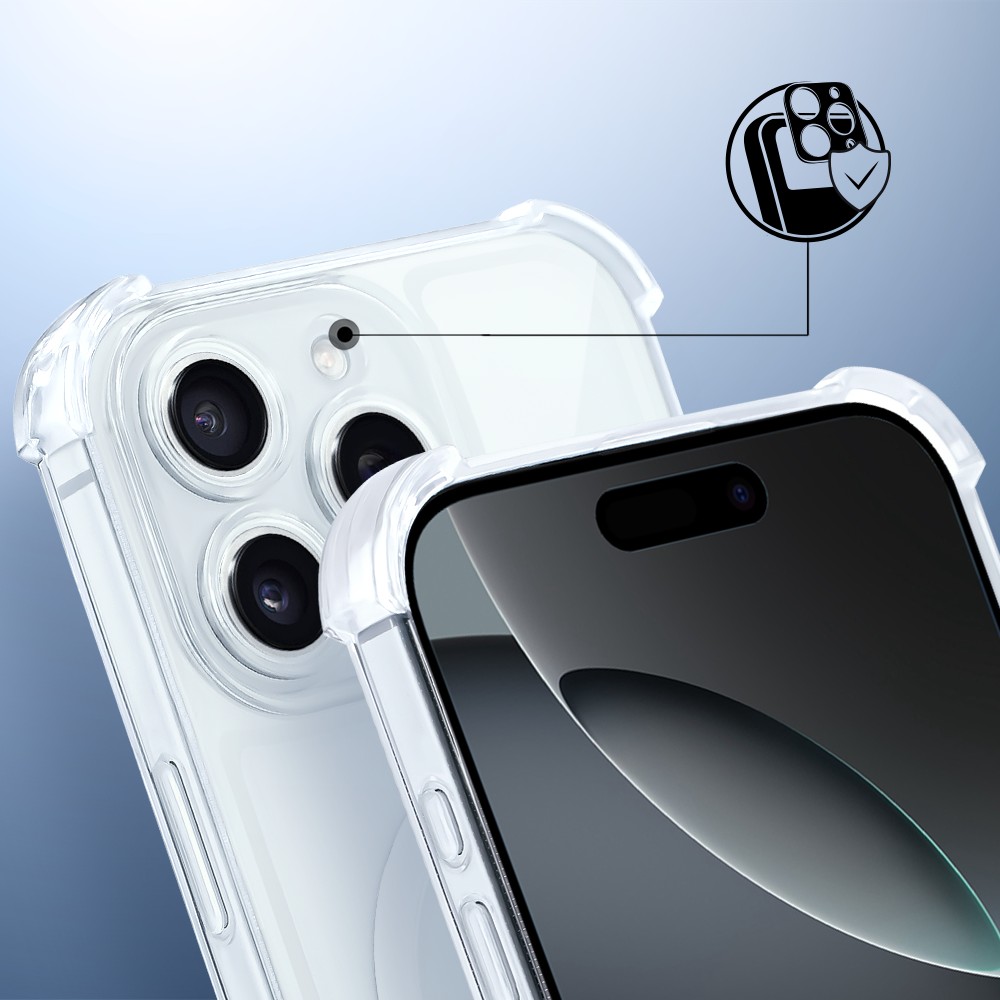 Etui do iPhone 16 Pro Magsafe Luxury Anti-Shock Lens Protect, przeźroczyste