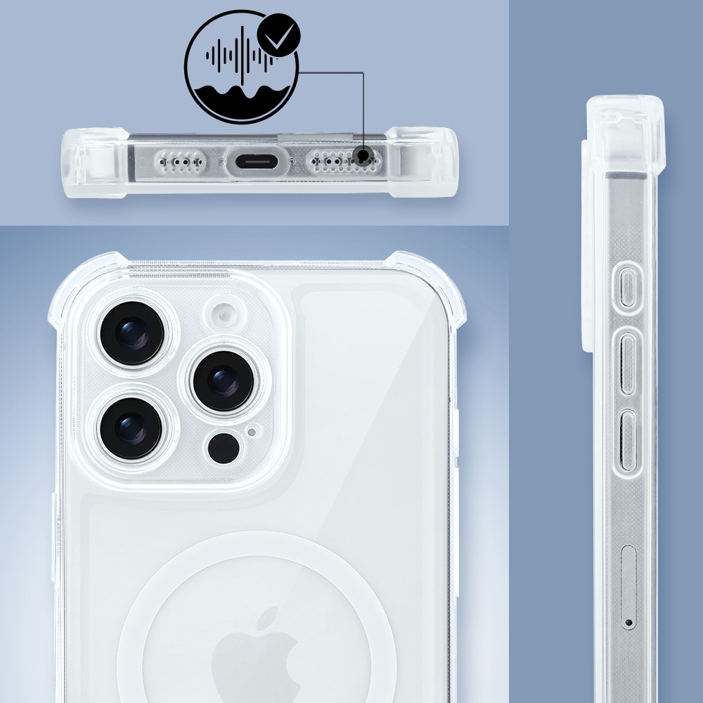 Etui do iPhone 16 Pro Magsafe Luxury Anti-Shock Lens Protect, przeźroczyste