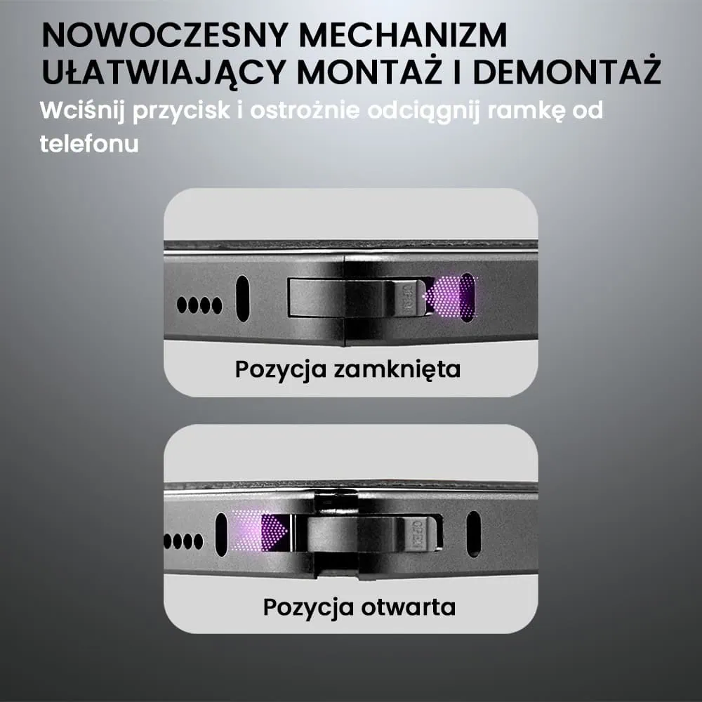 Etui do iPhone 16 Pro Metal Solid Leather Stand z MagSafe, czarne