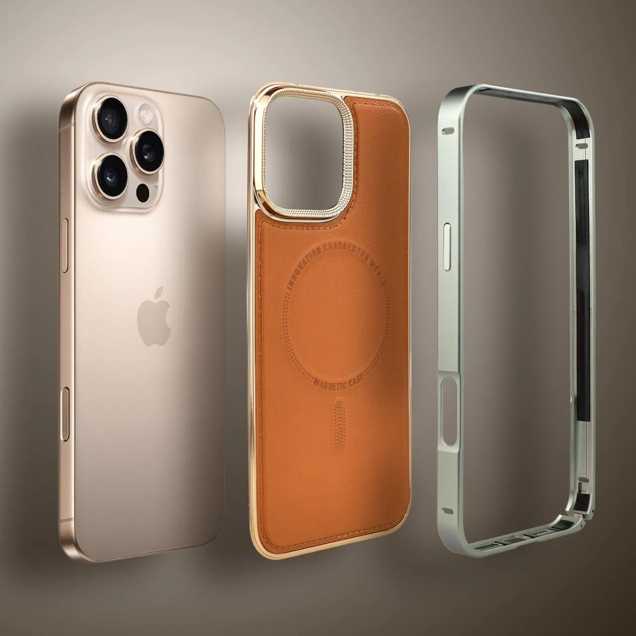 Etui do iPhone 16 Pro Metal Solid Leather z MagSafe, brązowe