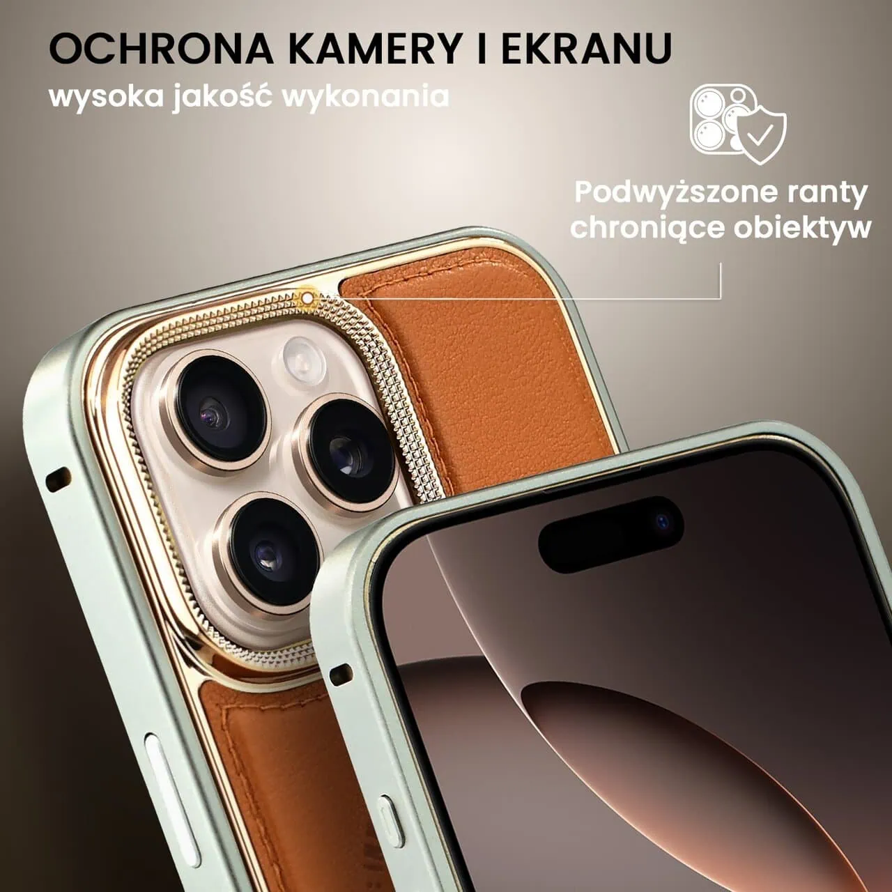 Etui do iPhone 16 Pro Metal Solid Leather z MagSafe, brązowe