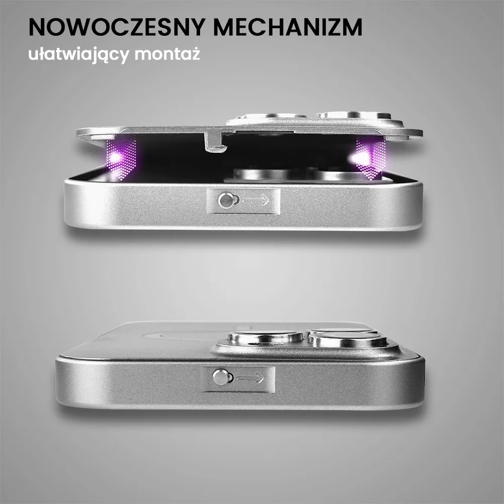 Etui do iPhone 16 Pro Metal Solid Magsafe, pełny tył z metalową ramką i osłoną aparatu, srebrne