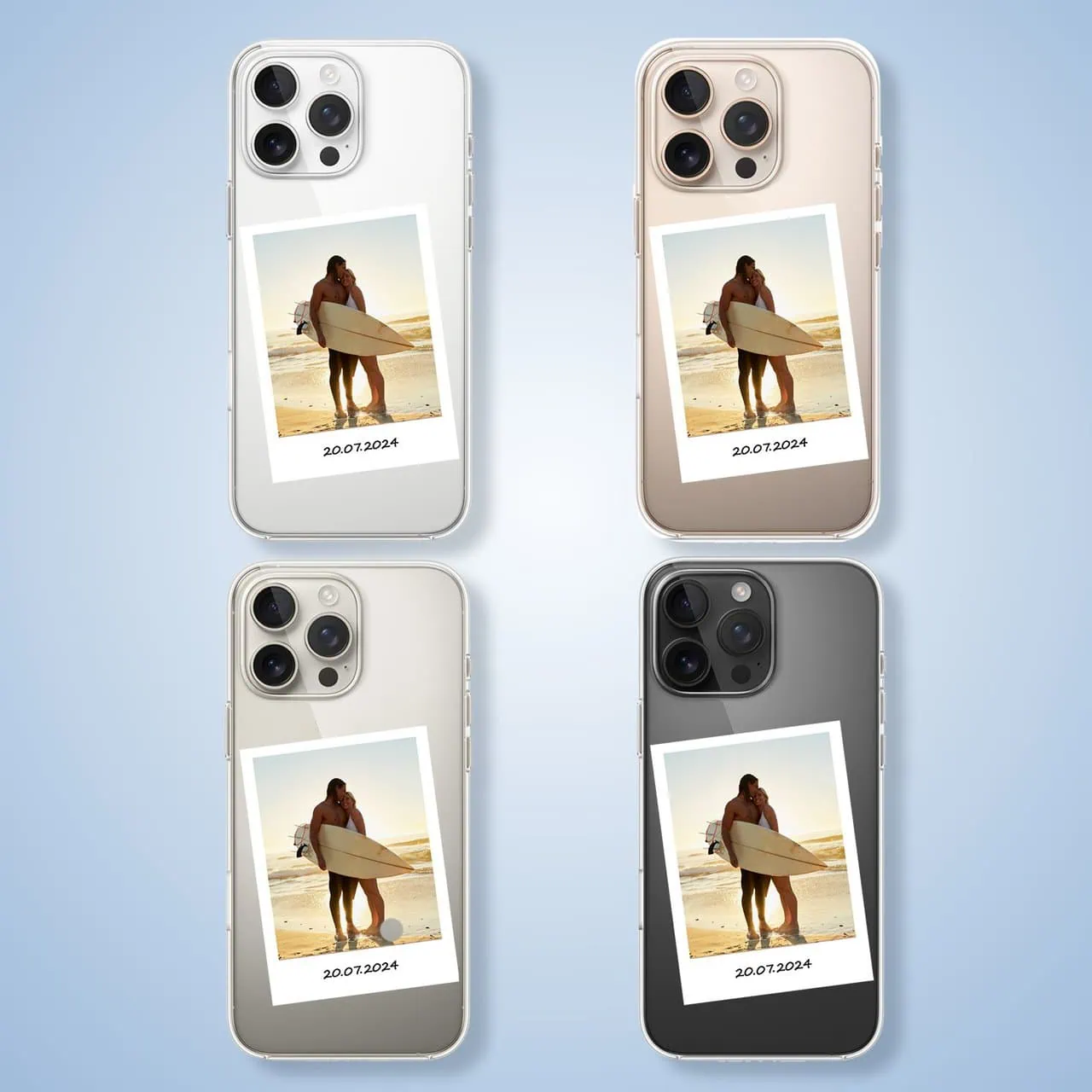 Etui do iPhone 16 Pro Max, Polaroid z własnym zdjęciem, upominek na prezent, przeźroczyste