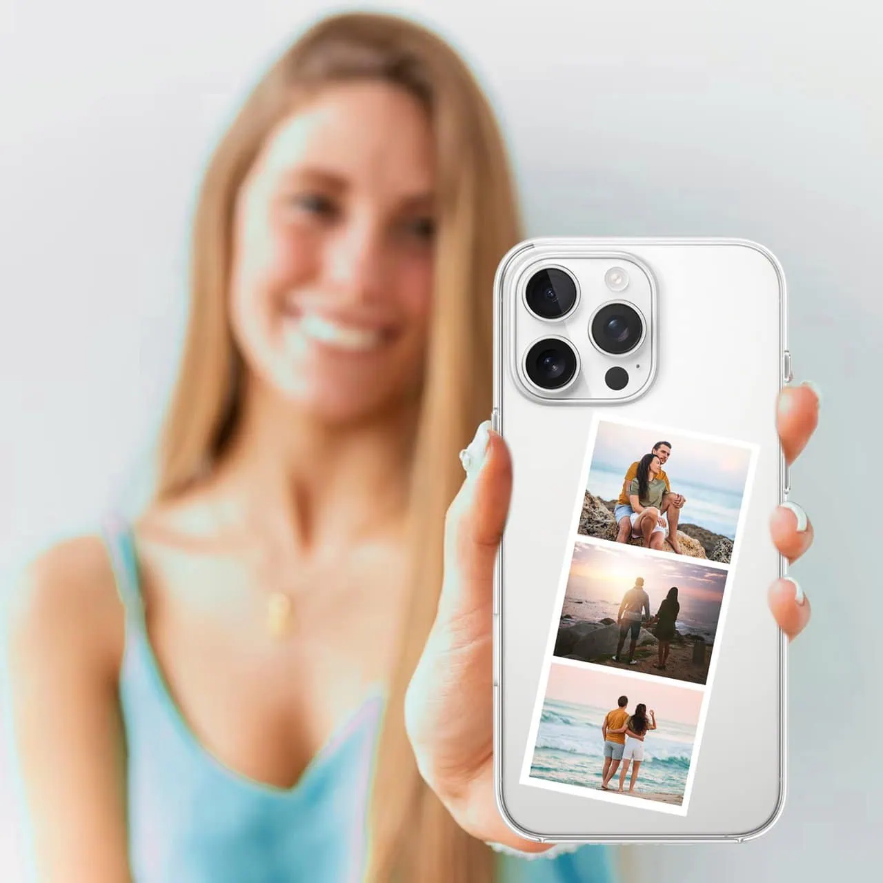 Etui do iPhone 16 Pro Max, Polaroid z własnym zdjęciem, upominek na prezent, przeźroczyste