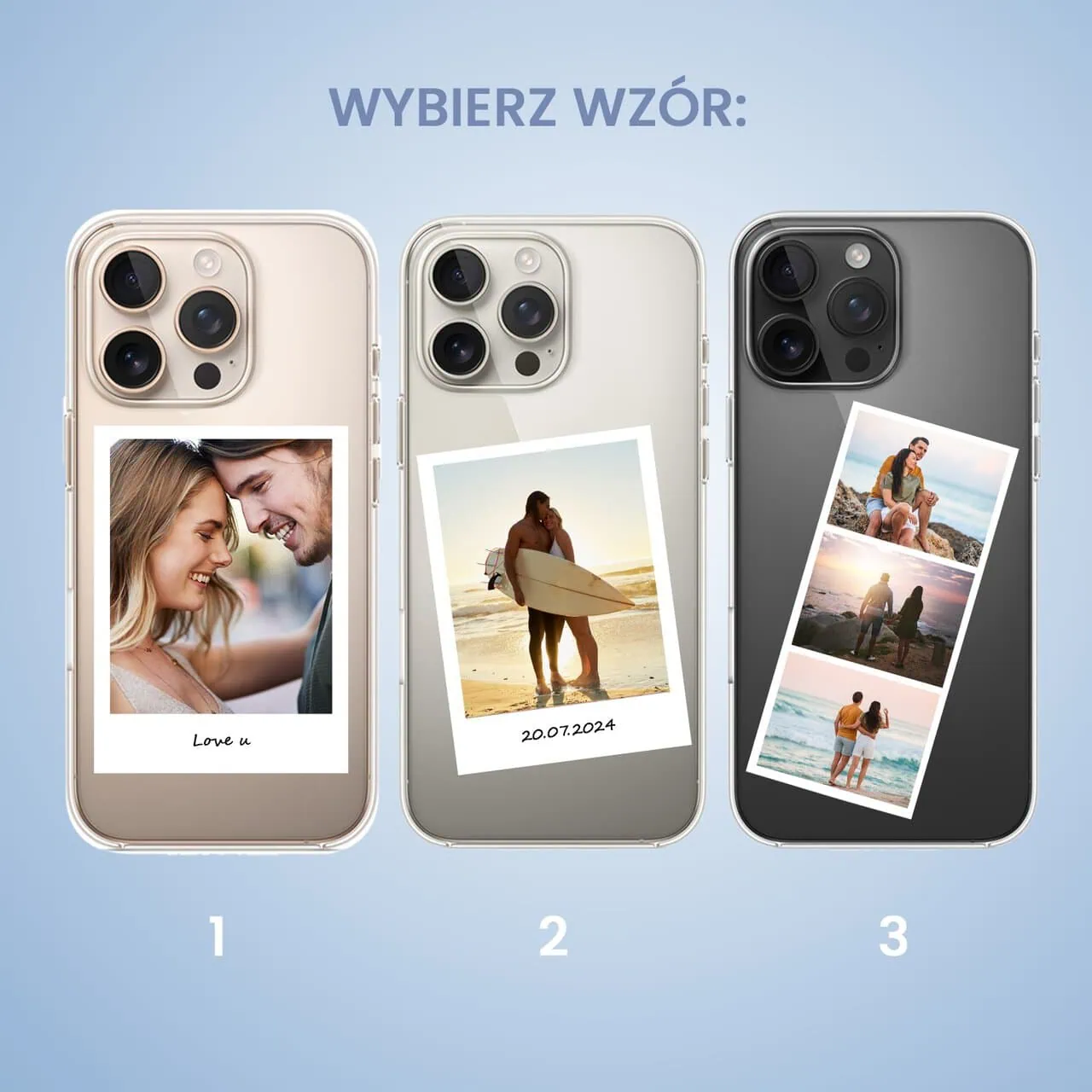 Etui do iPhone 16 Pro Max, Polaroid z własnym zdjęciem, upominek na prezent, przeźroczyste