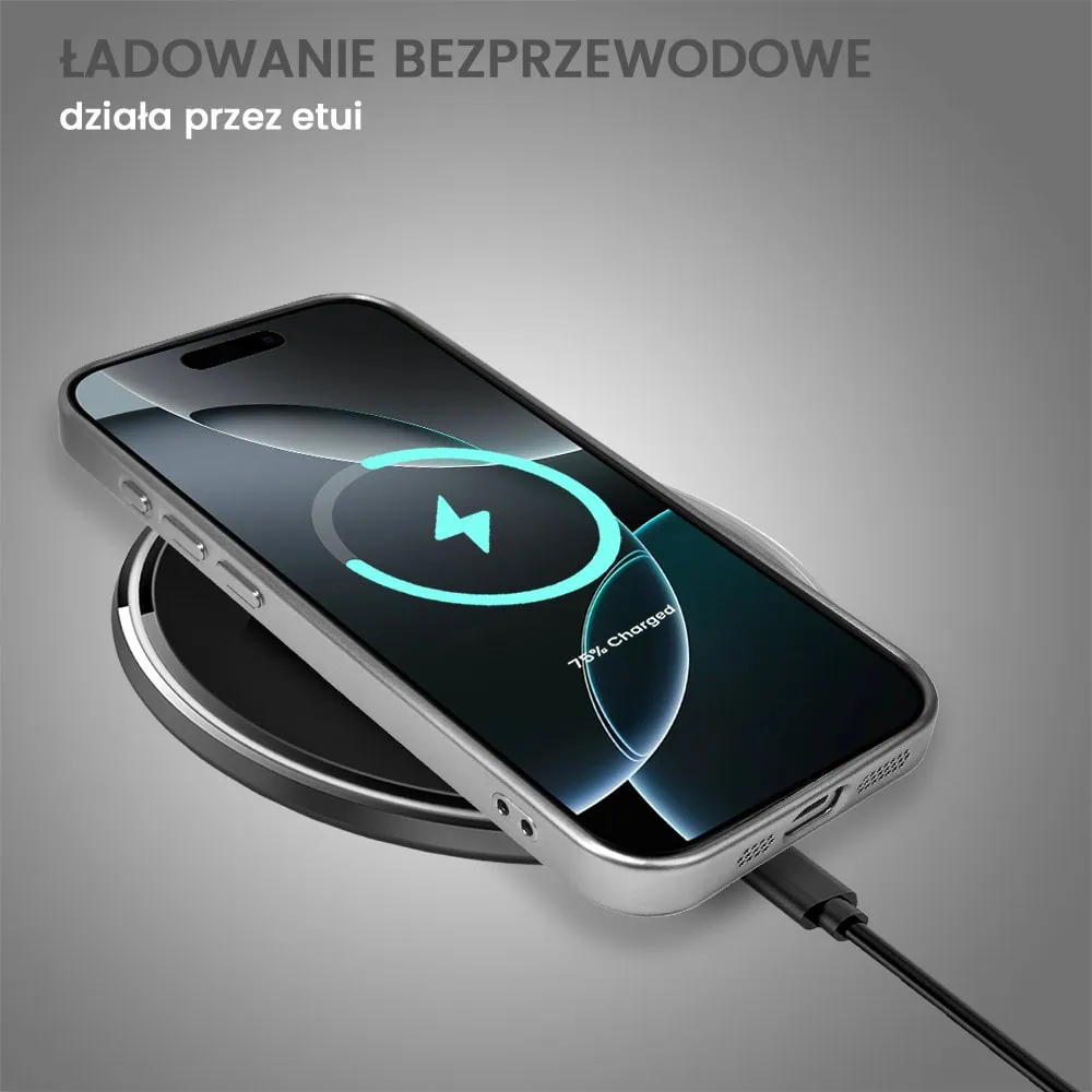 Etui do iPhone 16 Pro Max MagSafe Luxury Protect przeźroczyste, z osłoną aparatu, Titanium Finish, srebrny tytan