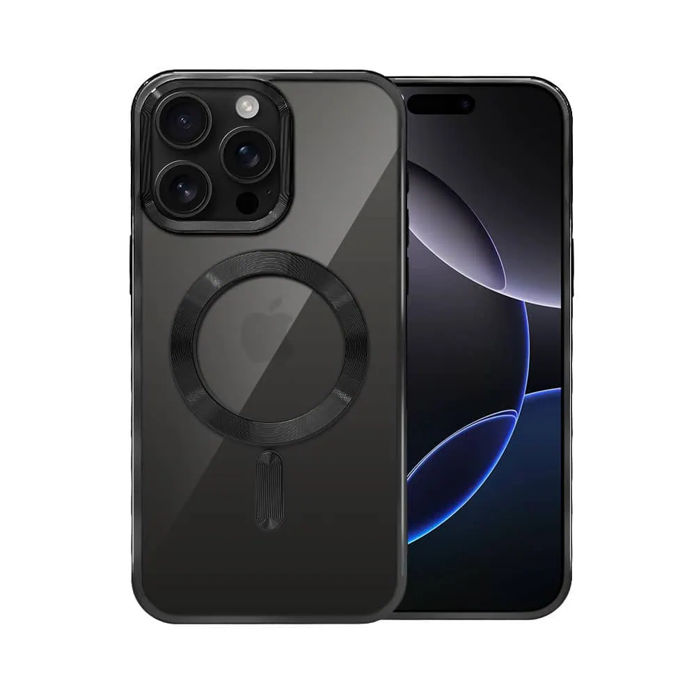 Etui do iPhone 16 Pro Max MagSafe Luxury, przeźroczyste, czarne