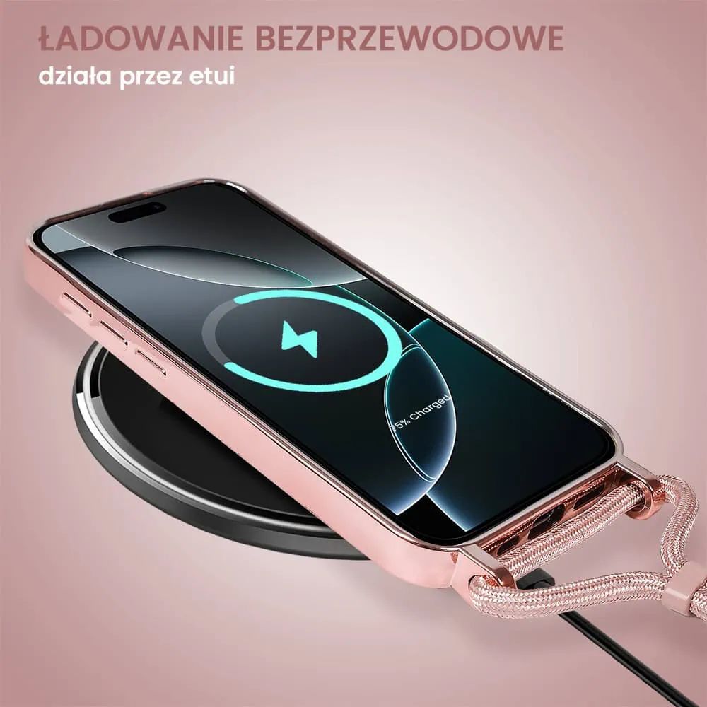 Etui do iPhone 16 Pro Max Magsafe Slim Crossbody, jak torebka, różowe (OUTLET)