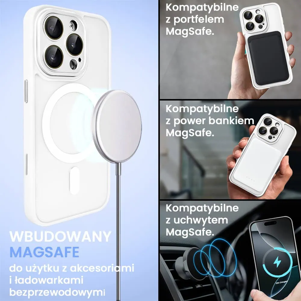Etui do iPhone 16 Pro Color Flush z Magsafe, z osłoną aparatu, białe (OUTLET)