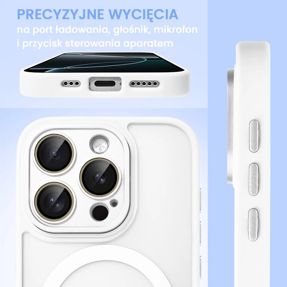 Etui do iPhone 16 Pro Color Flush z Magsafe, z osłoną aparatu, białe (OUTLET)