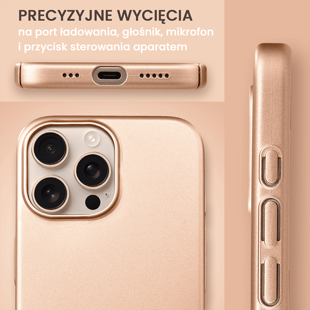 Etui do iPhone 16 Pro Skin Matt satynowe ultra cienkie, złote