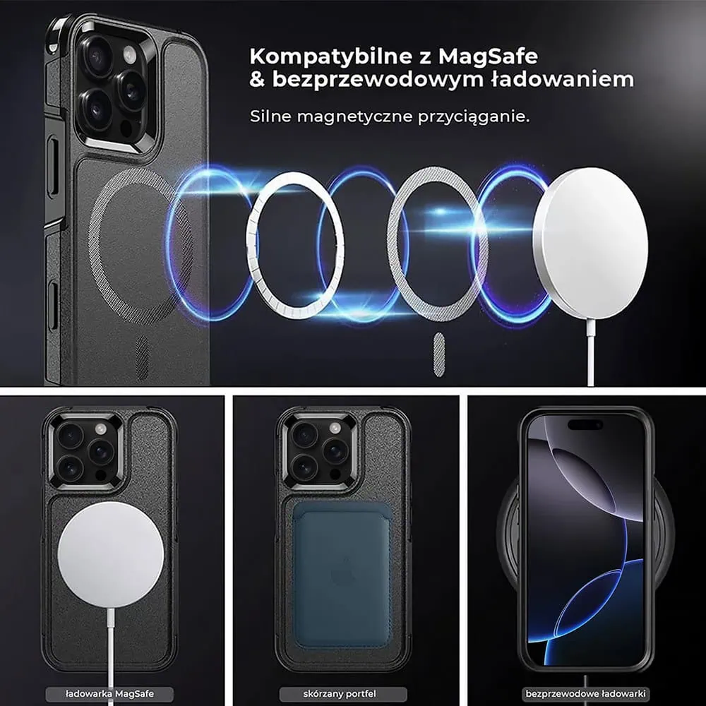 Etui do iPhone 16 Pro Smart Armor Pancerne z MagSafe, czarne