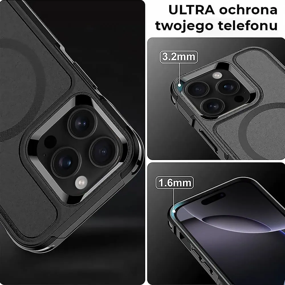 Etui do iPhone 16 Pro Smart Armor Pancerne z MagSafe, czarne