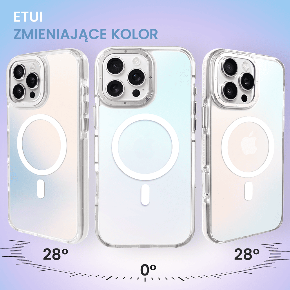 Etui do iPhone 16 Pro Max Sunrise Fusion Grip z MagSafe, nieślizgające, metalowa osłona, białe