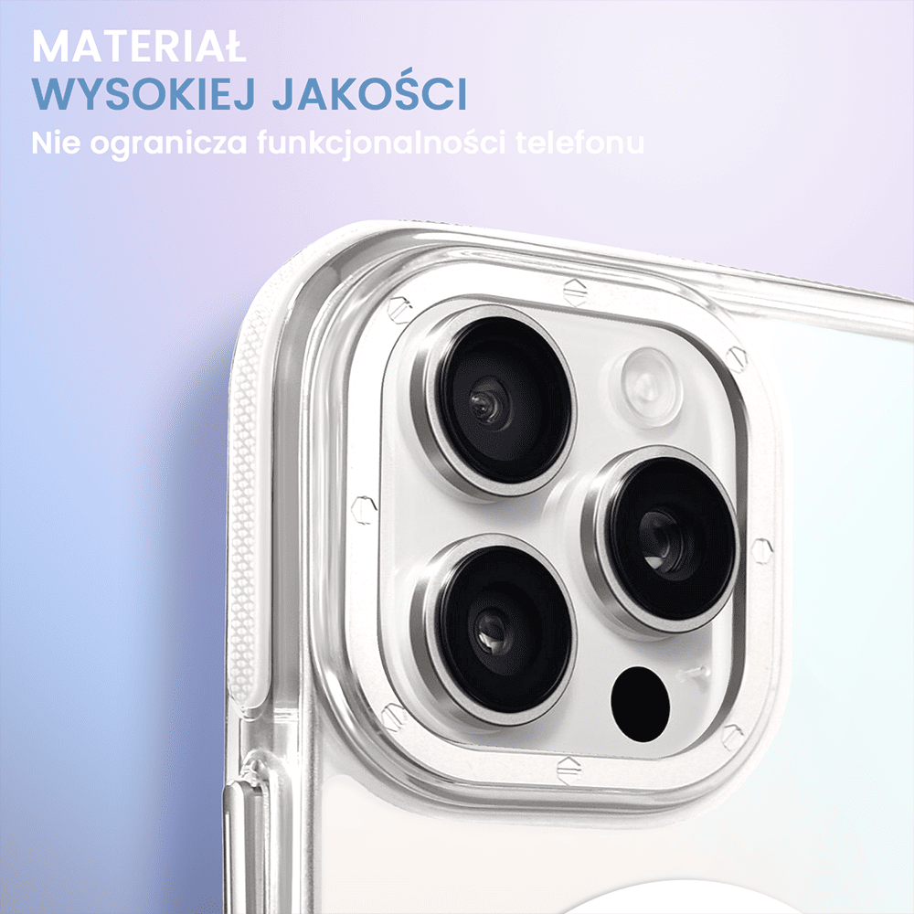 Etui do iPhone 16 Pro Max Sunrise Fusion Grip z MagSafe, nieślizgające, metalowa osłona, białe