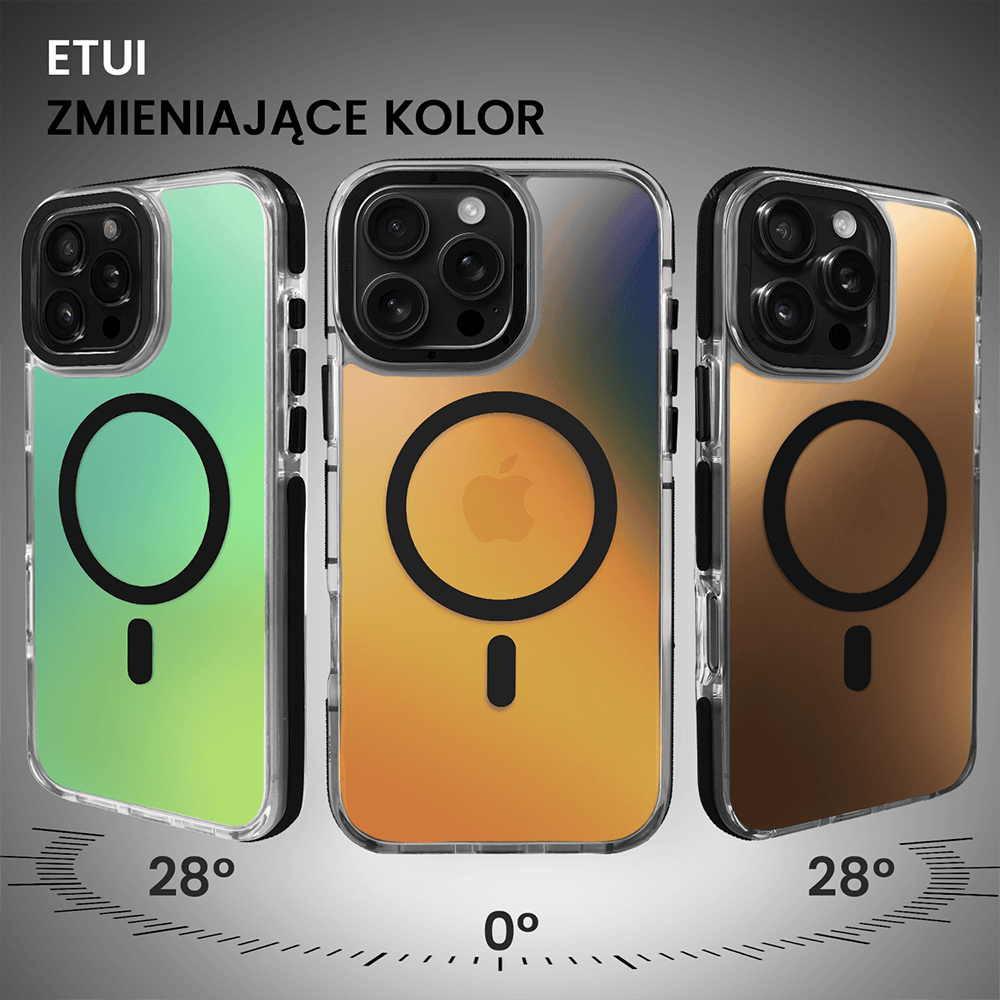 Etui do iPhone 16 Pro Max Sunrise Fusion Grip z MagSafe, nieślizgające, metalowa osłona, czarne