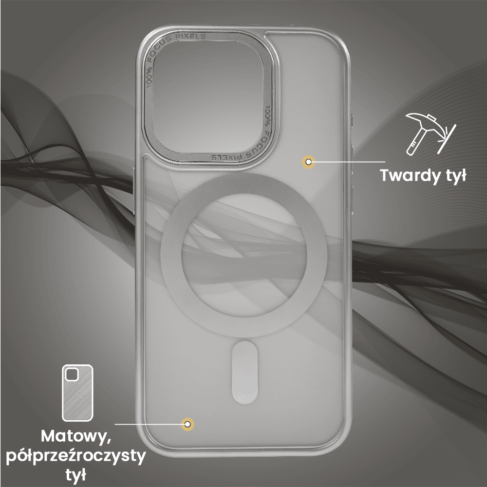 Etui do iPhone 16 Pro Max cienkie, elastyczne, wzmocniona ramka, Titanium Finish, srebrne