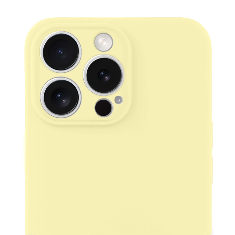 Etui do iPhone 16 Pro Max silikonowe z mikrofibrą soft touch, jasny żółty