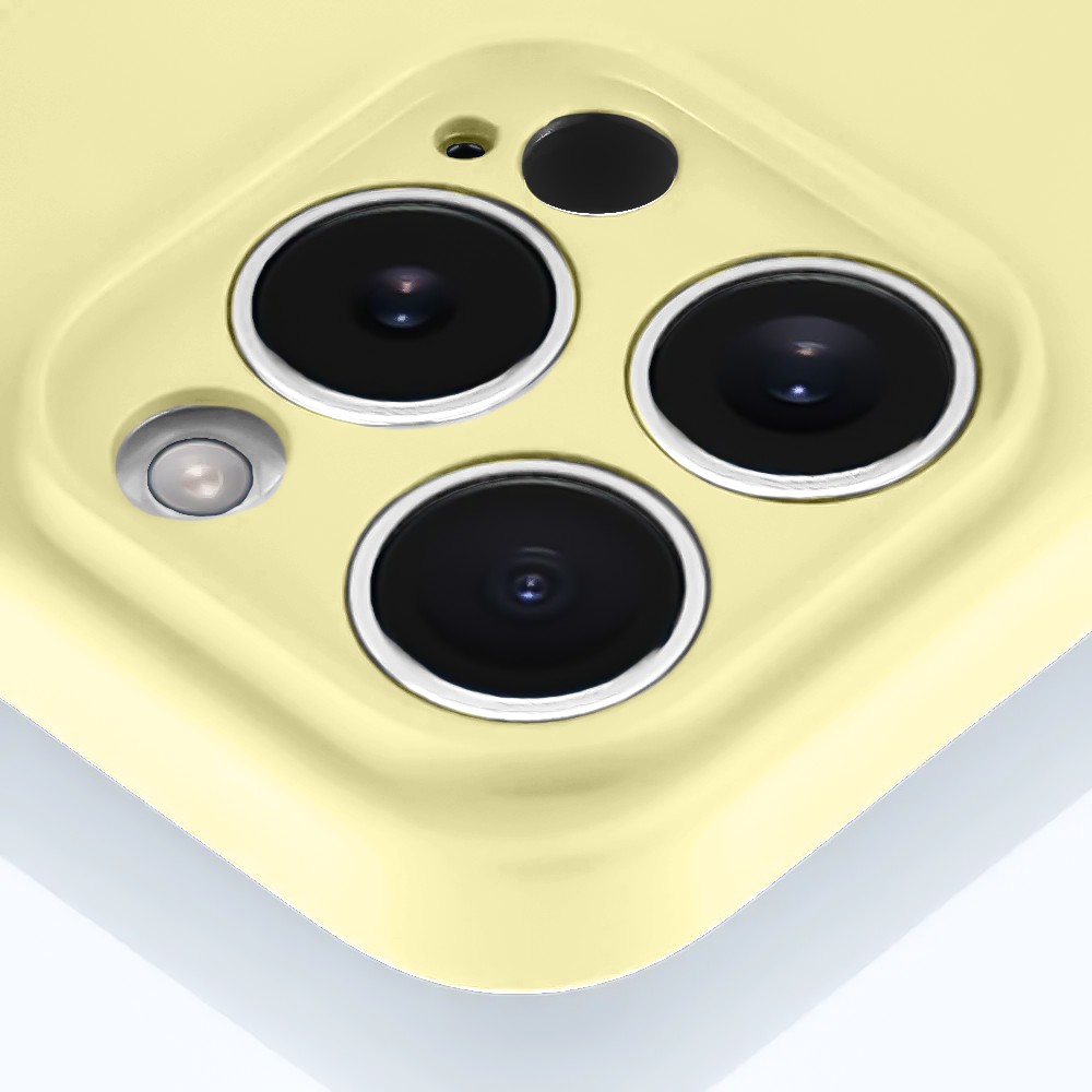 Etui do iPhone 16 Pro Max silikonowe z mikrofibrą soft touch, jasny żółty