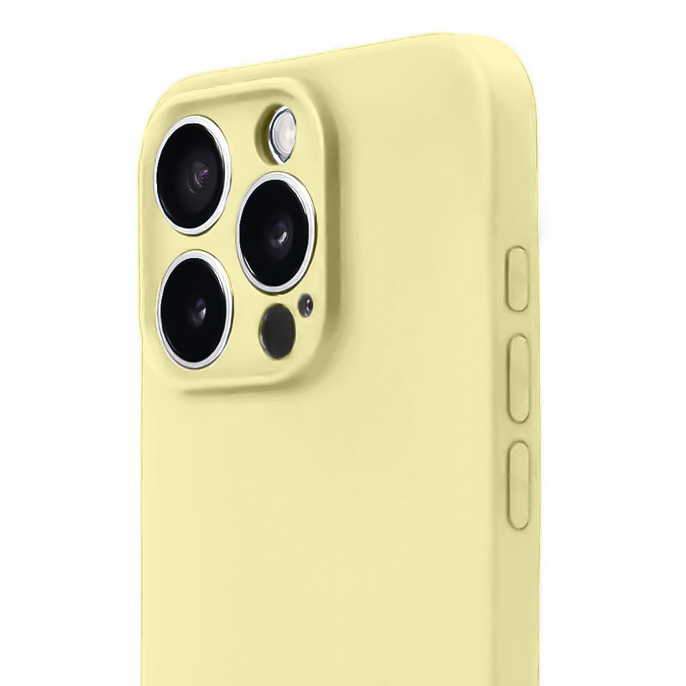 Żółte Etui silikonowe z mikrofibrą soft-touch do iPhone