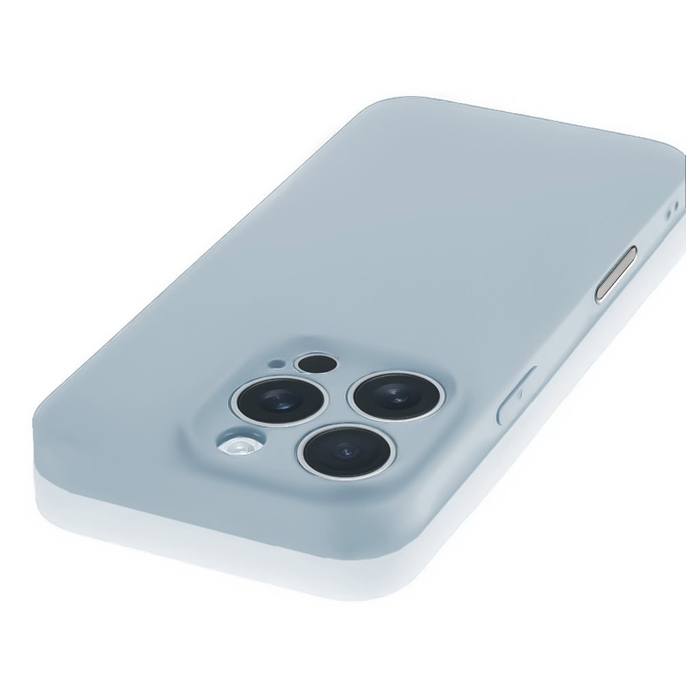 Etui do iPhone 16 Pro Max silikonowe z mikrofibrą soft touch z osłoną na aparat, lodowy błękit
