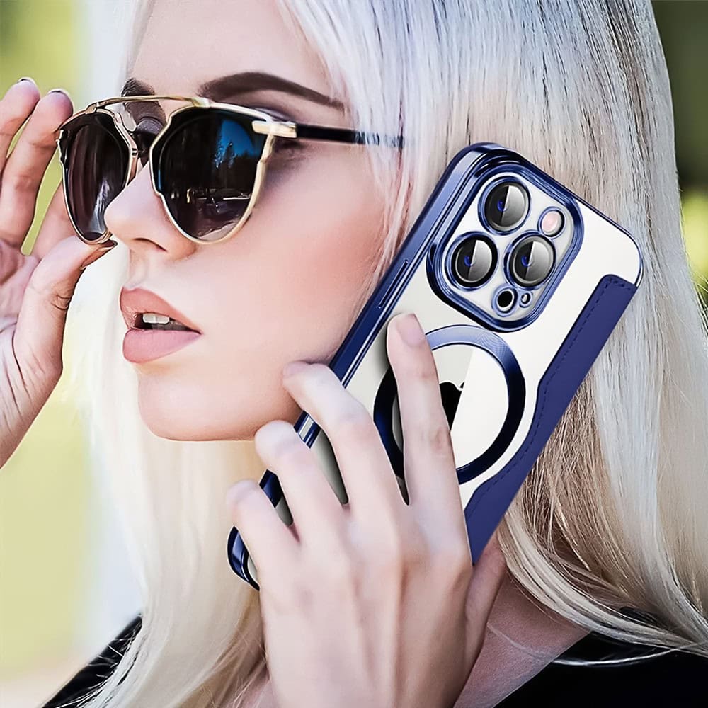 Etui do iPhone 16 Pro Max typu książka Book Magsafe Lens Protect, z klapką, granatowe (OUTLET)