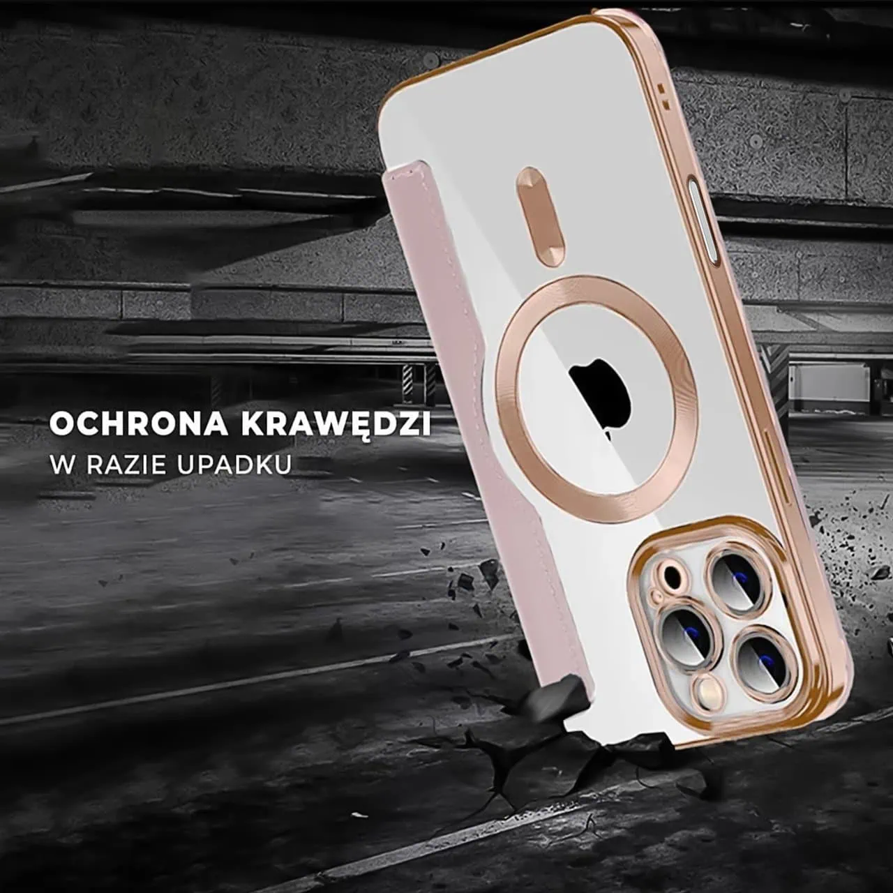 Etui do iPhone 16 Pro Max typu książka Book Magsafe Lens Protect, z klapką, różowe (OUTLET)