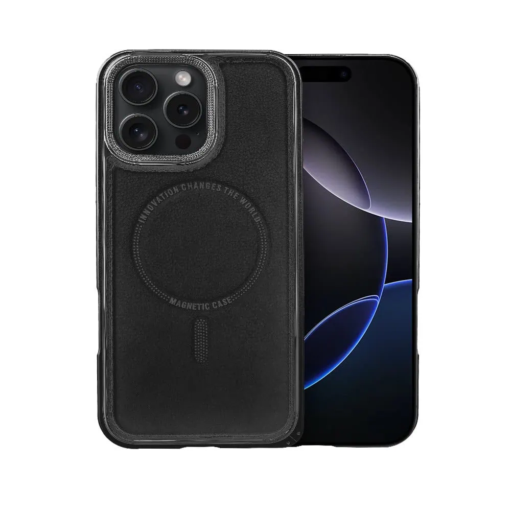 Etui do iPhone 16 Pro Metal Solid Leather z MagSafe, czarne