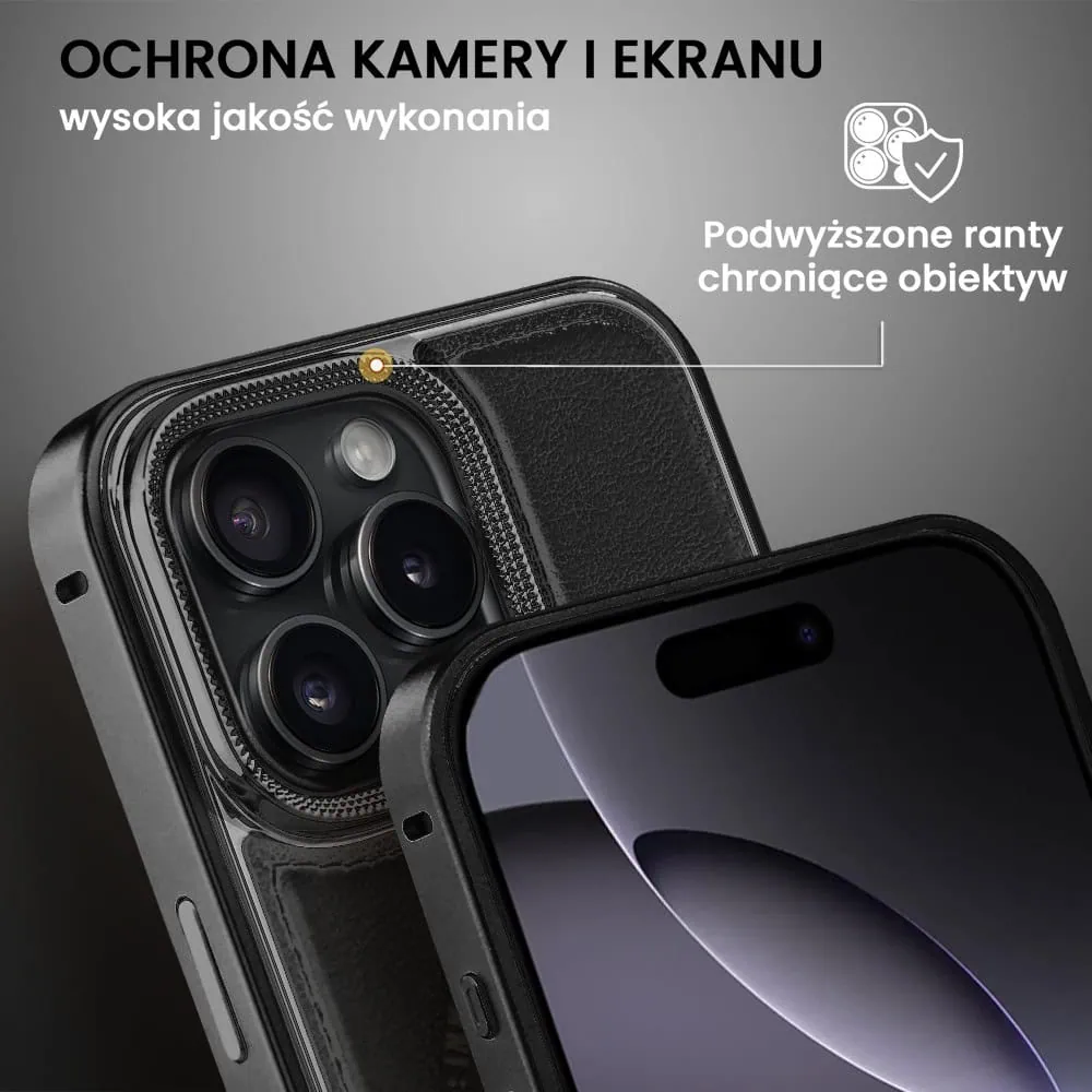 Etui do iPhone 16 Pro Metal Solid Leather z MagSafe, czarne