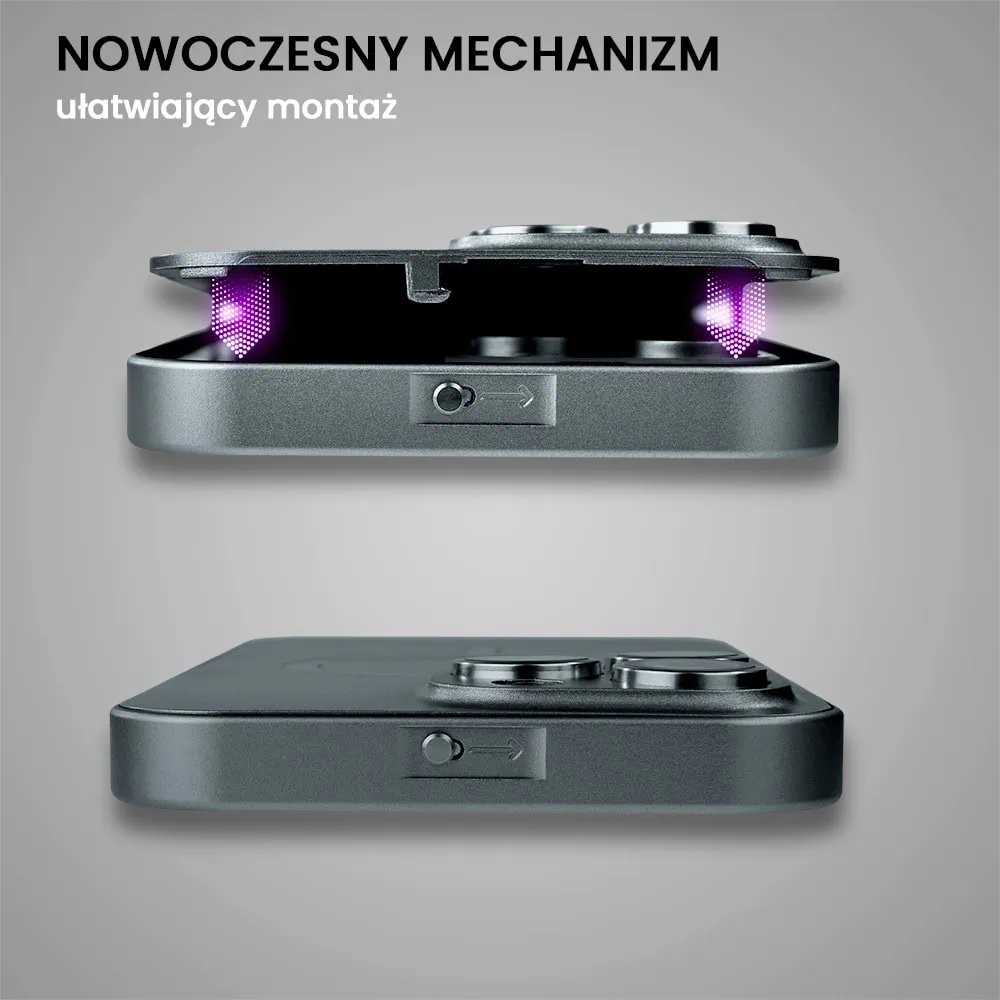 Etui do iPhone 16 Pro Metal Solid Magsafe, pełny tył z metalową ramką i osłoną aparatu, czarne