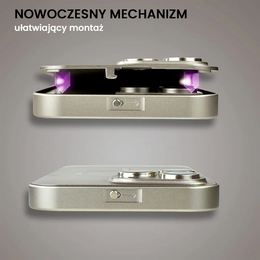 Etui do iPhone 16 Pro Metal Solid Magsafe, pełny tył z metalową ramką i osłoną aparatu, pustynny tytan