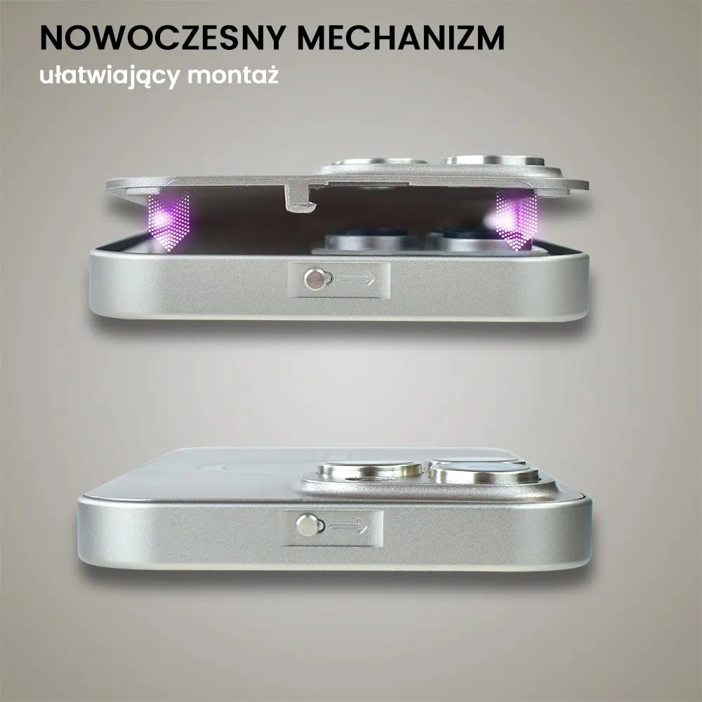 Etui do iPhone 16 Pro Metal Solid Magsafe, pełny tył z metalową ramką i osłoną aparatu, tytanowe