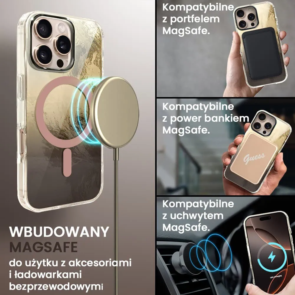 Etui do iPhone 16 Pro Max, Mystic Ring z MagSafe, eteryczny efekt 3D, złoty brąz