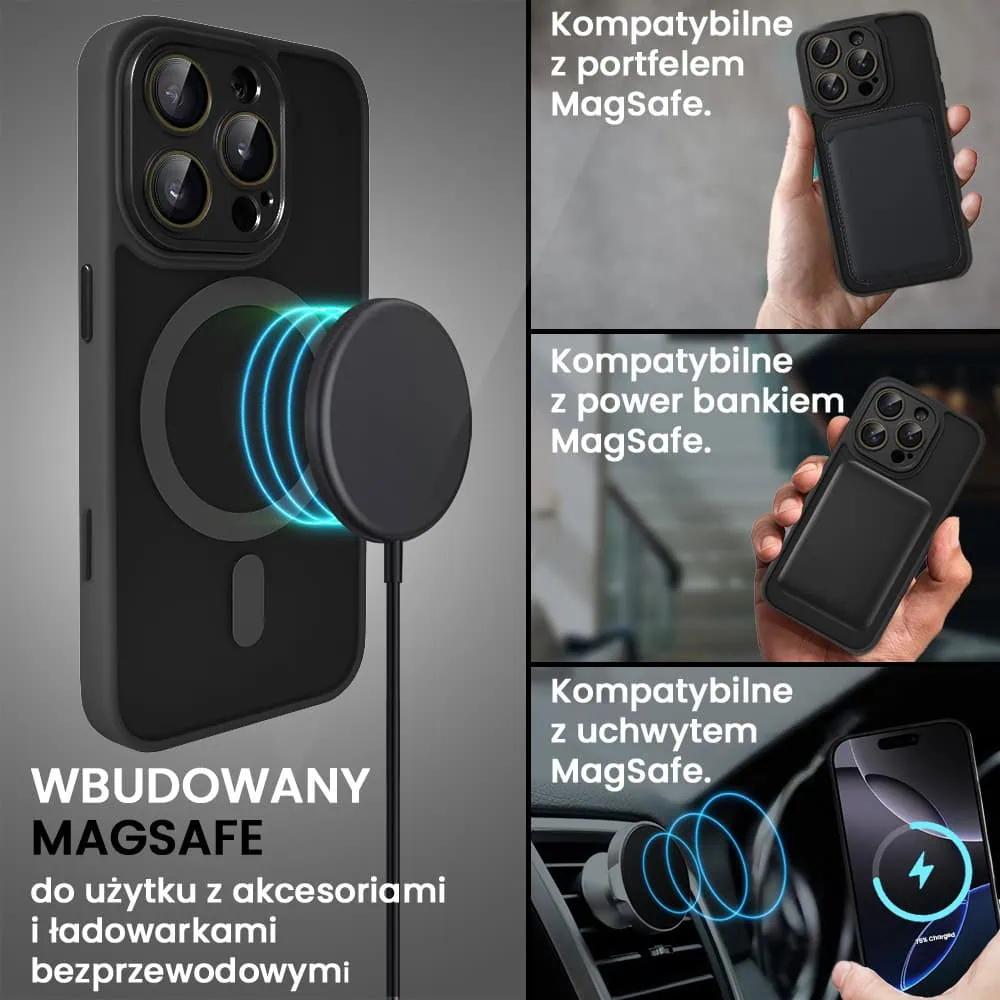 Etui do iPhone 16 Pro Color Flush z Magsafe, z osłoną aparatu, czarne